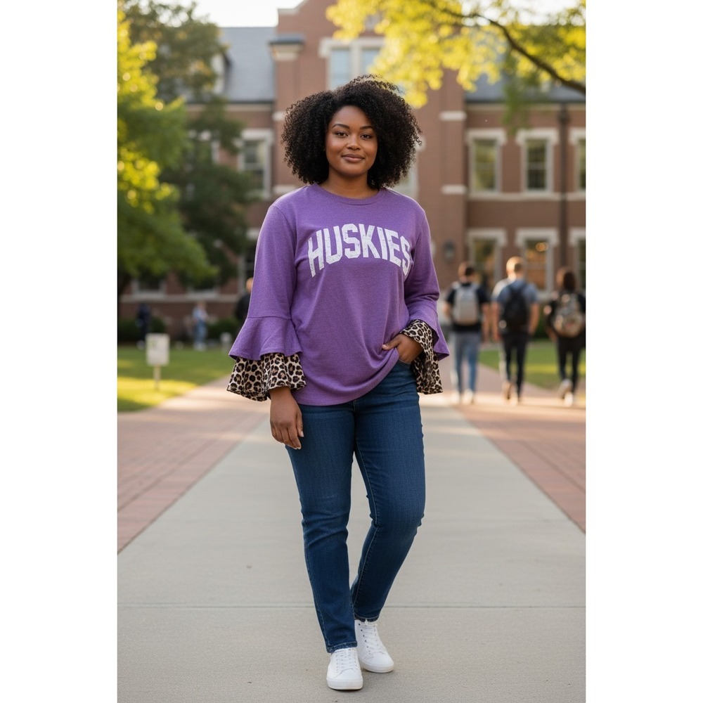 Gameday Couture Women's‎ Washington Huskies 3X Shirt w/ Ruffle Sleeves